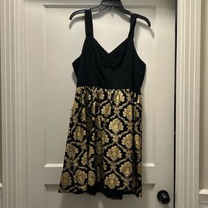 ModCloth black and gold dress